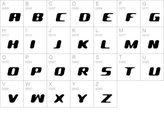 LBIlovely bold italic Alp uppercase A-Z preview