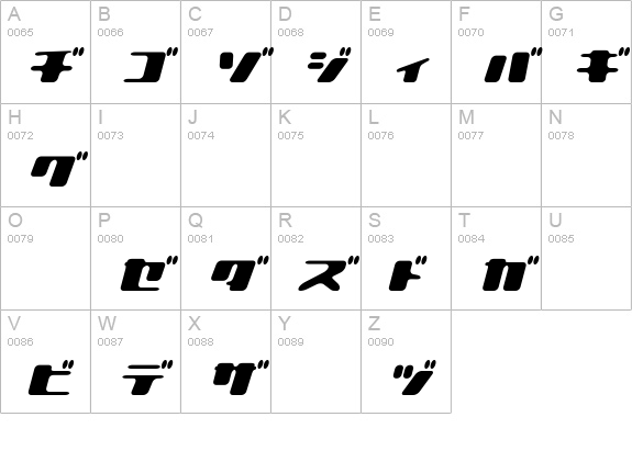LBIlovely bold italic Kat uppercase A-Z preview