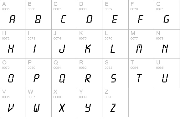 LCD uppercase A-Z preview
