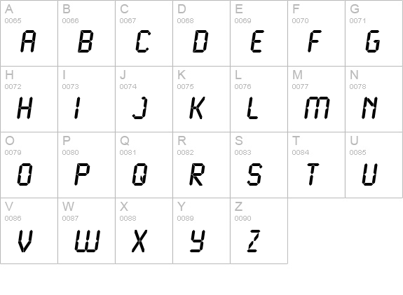 LCD Bold uppercase A-Z preview