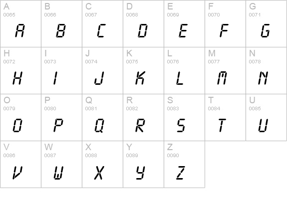 LCD Com uppercase A-Z preview