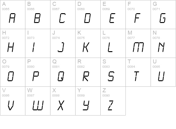 LCD Light uppercase A-Z preview