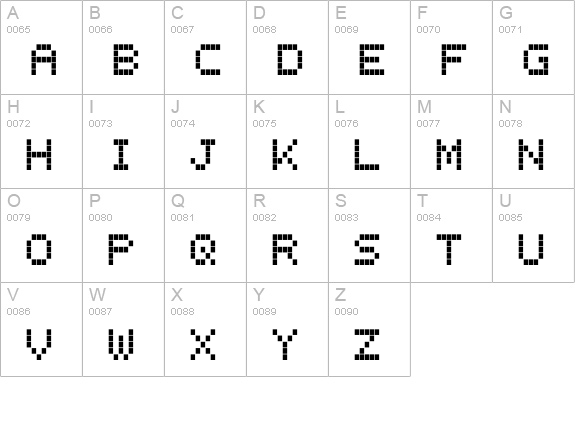 LCD Regular uppercase A-Z preview