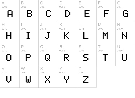 LCD Solid uppercase A-Z preview