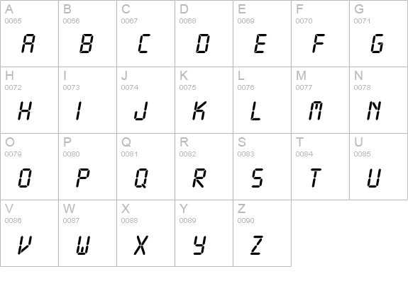 LCD Std uppercase A-Z preview