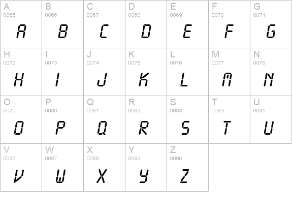 LcdD uppercase A-Z preview