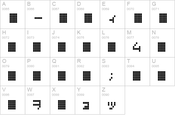 LCDK Regular uppercase A-Z preview