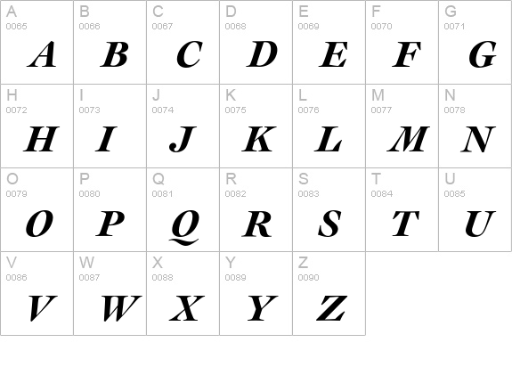 Le Cochin Bold Italic uppercase A-Z preview