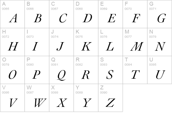 Le Cochin Italic uppercase A-Z preview