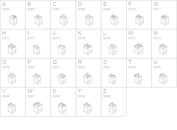 LeadTypeLeft uppercase A-Z preview