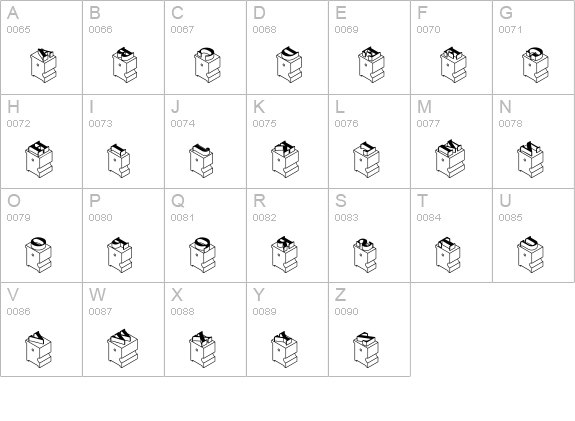 LeadTypeLeftInked uppercase A-Z preview