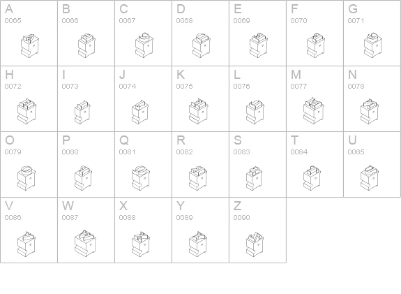 LeadTypeRight uppercase A-Z preview