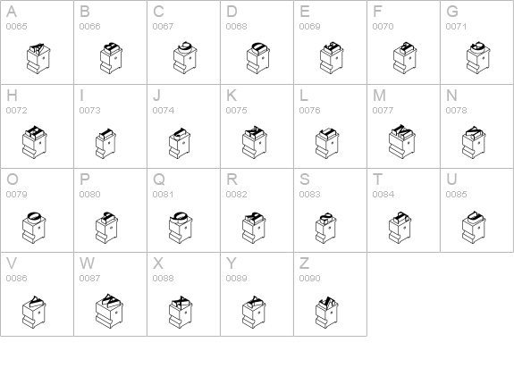 LeadTypeRightInked uppercase A-Z preview