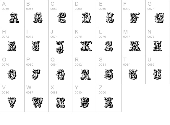 Leafyshade uppercase A-Z preview