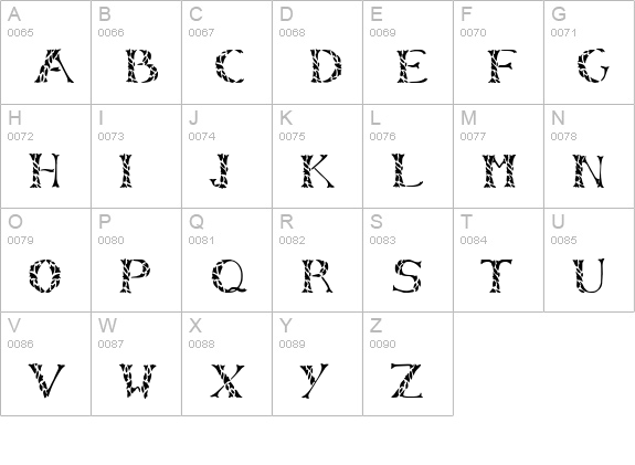 LeafyStencil uppercase A-Z preview