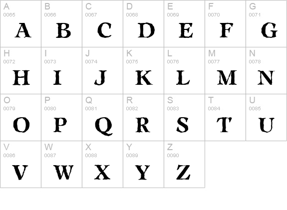LeamingtonAntique-Bold uppercase A-Z preview