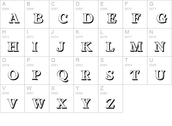 LeamingtonShadow-Bold uppercase A-Z preview