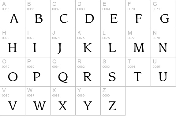Leawood Regular uppercase A-Z preview