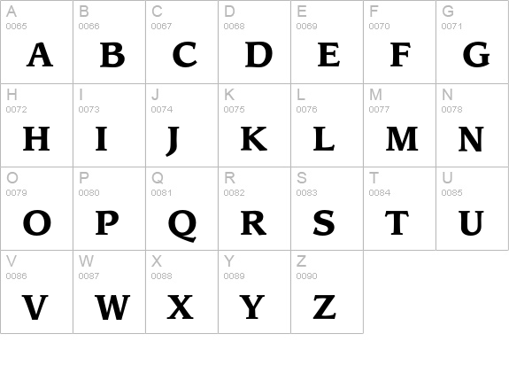 LeawoodEF-Bold uppercase A-Z preview