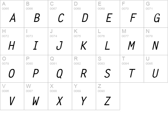 Lechter Bold Italic uppercase A-Z preview
