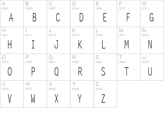 Lechter Condensed Normal uppercase A-Z preview