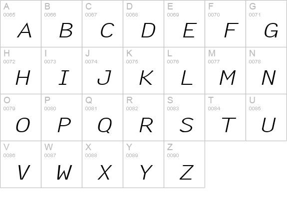 Lechter Extended Italic uppercase A-Z preview