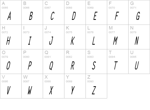 Lechter Thin BoldItalic uppercase A-Z preview