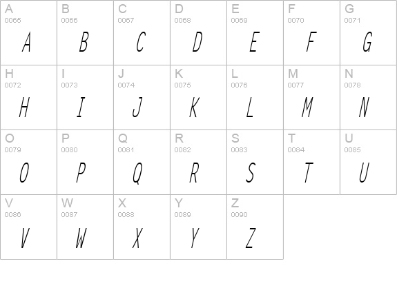 Lechter Thin Italic uppercase A-Z preview