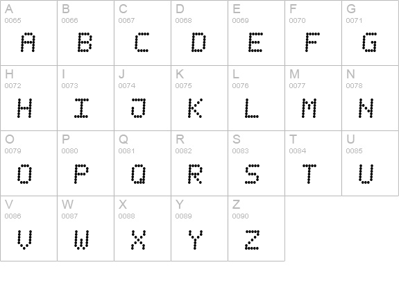 LED Counter 7 Italic uppercase A-Z preview