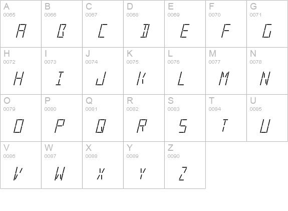 LED Real Italic uppercase A-Z preview