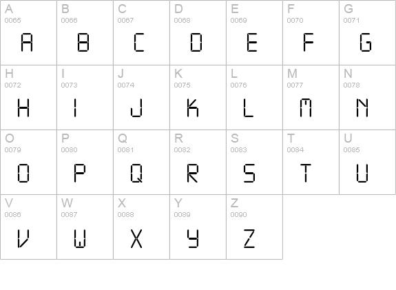LEDFont uppercase A-Z preview