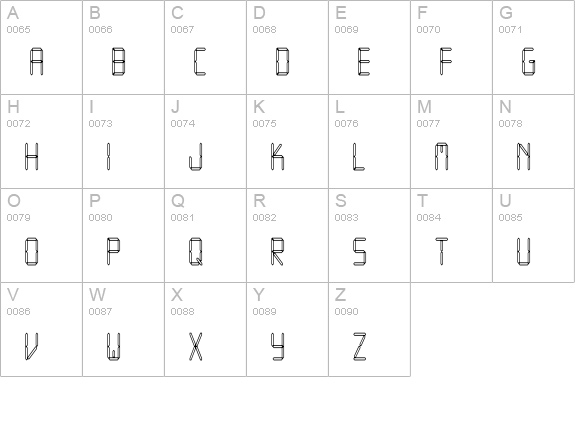 LEDFontHC uppercase A-Z preview