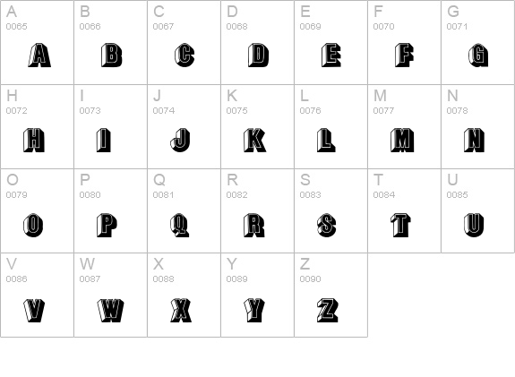 Leecaps uppercase A-Z preview