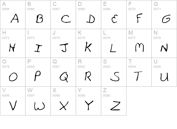 LeesHand Regular uppercase A-Z preview