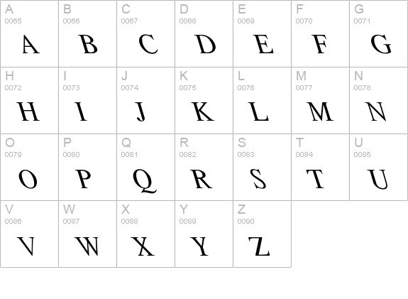 Lefti uppercase A-Z preview