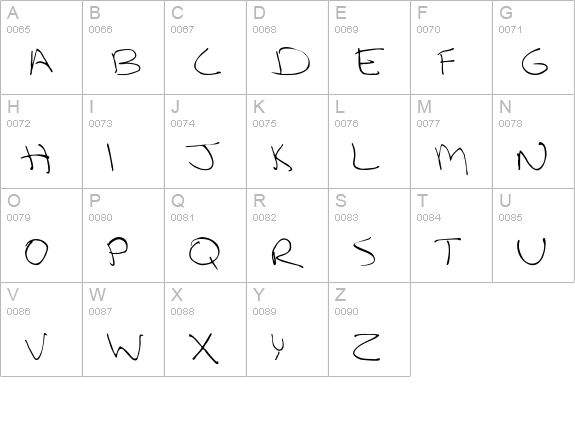 LeftyCasual uppercase A-Z preview