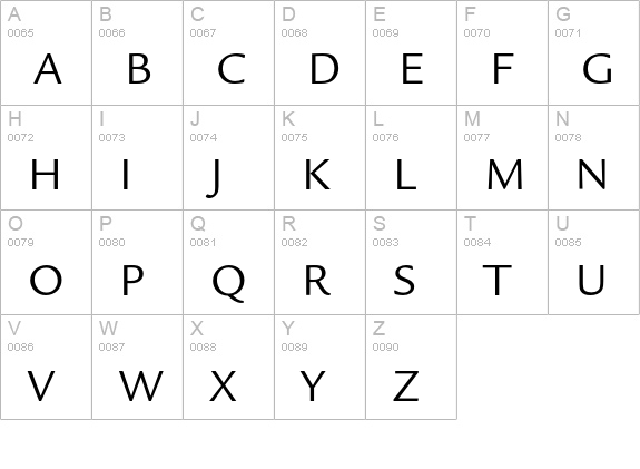 LegacySansEF-BookSC uppercase A-Z preview