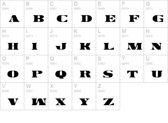 Legal Tender uppercase A-Z preview