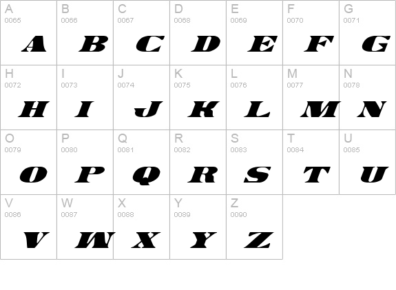 Legal Tender Italic uppercase A-Z preview
