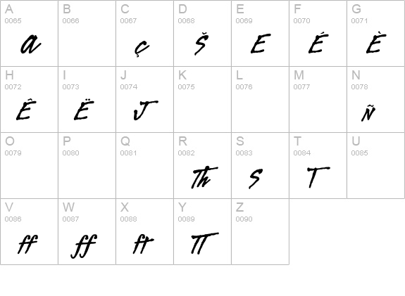 Legault Bold Alternates uppercase A-Z preview