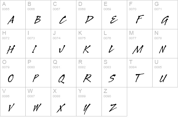 Legault Std uppercase A-Z preview