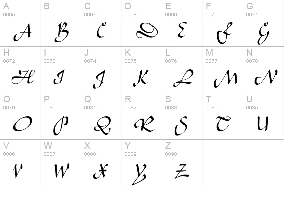 Legende uppercase A-Z preview