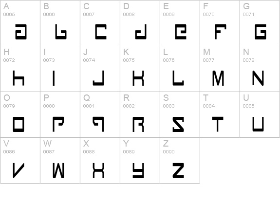 Legion Condensed uppercase A-Z preview
