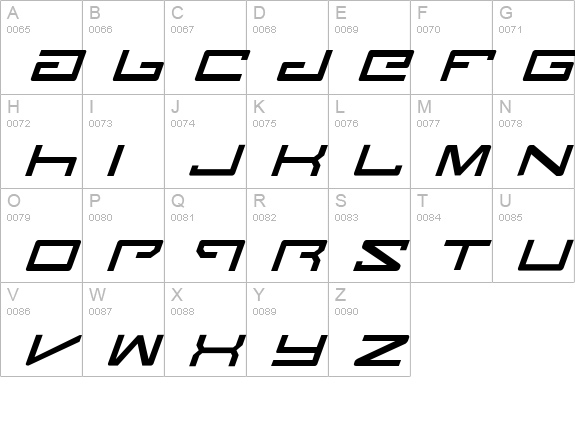 Legion Italic uppercase A-Z preview