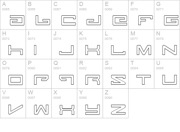 Legion Outline uppercase A-Z preview