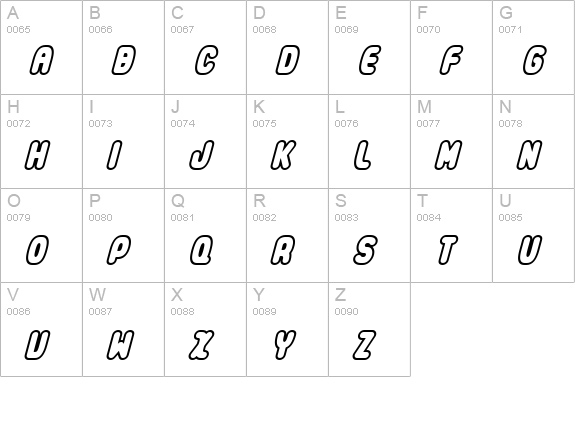 Legothick uppercase A-Z preview