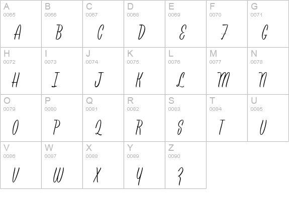 Leisure Script uppercase A-Z preview