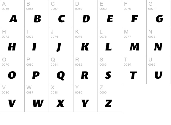 Leksa Sans Black Italic uppercase A-Z preview