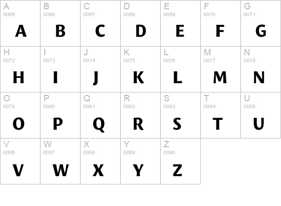 Leksa Sans Bold uppercase A-Z preview