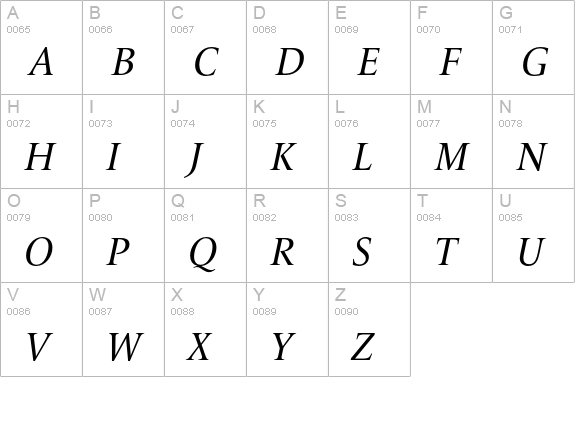 LeMondeLivre Italic uppercase A-Z preview